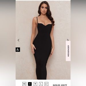 House of CB DOMENICA BLACK SWEETHEART NECKLINE BANDAGE DRESS Small SOLD OUT